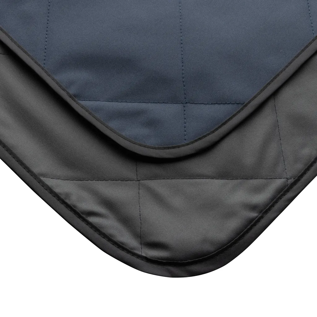 Impact Aware™ RPET faltbare, gesteppte Picknickdecke, navy blau – Bild 3