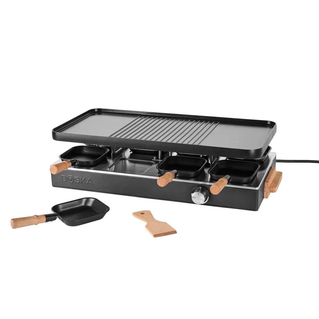 BOSKA Raclette Gourmet Party, 8 Personen (EU Type F), schwarz – Bild 2