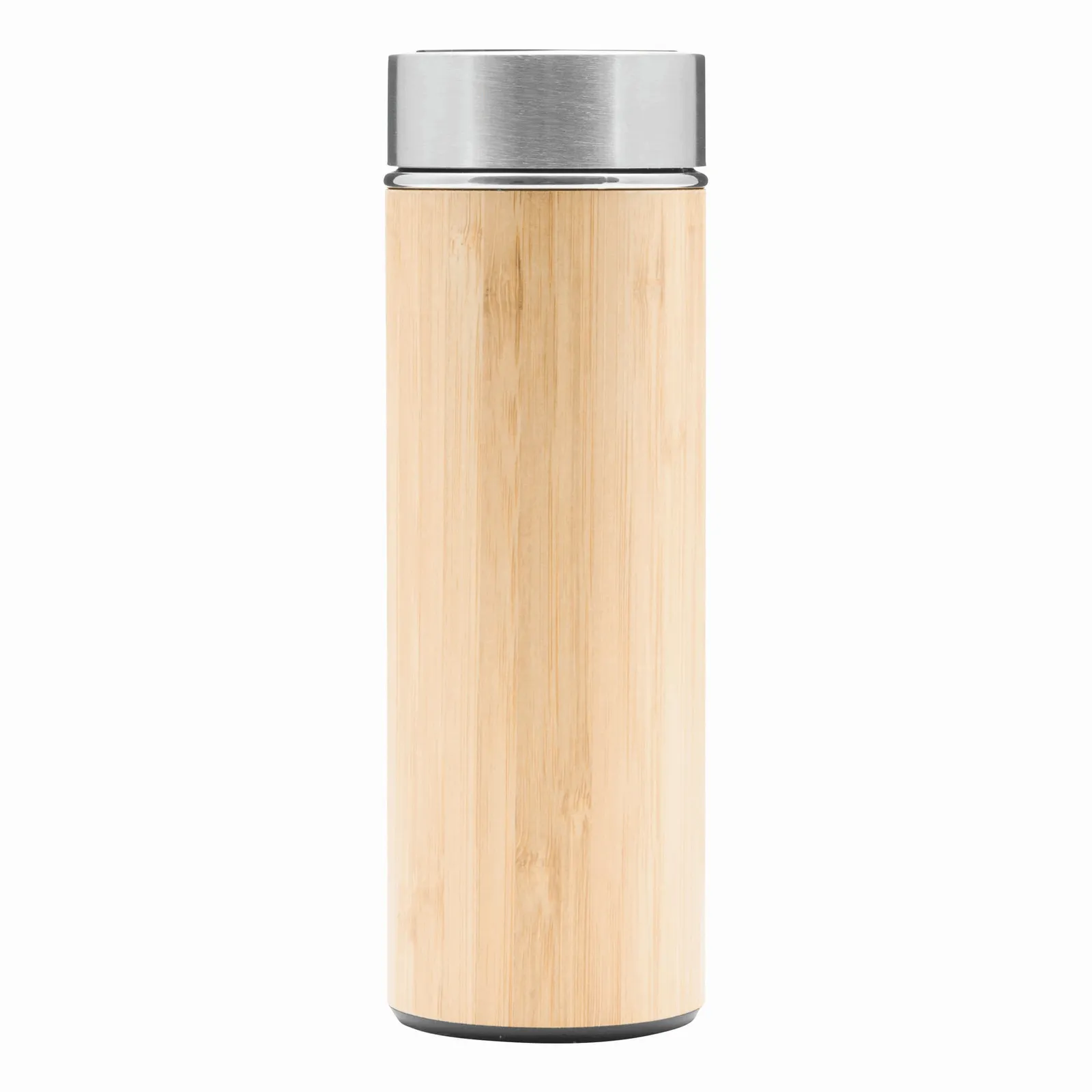 BAMBOO TEMP - Isolierflasche braun, silber, braun, silber – Bild 2