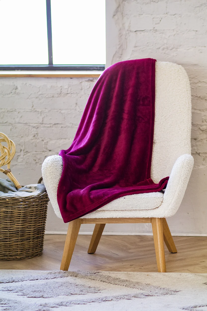 Flannel-Decke Espoo, burgund – Bild 5