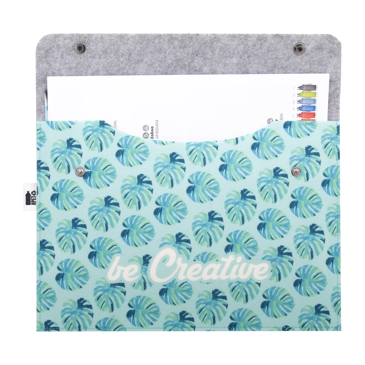 Individuelle Dokumentenmappe CreaFelt Folder, weiß, grau – Bild 6
