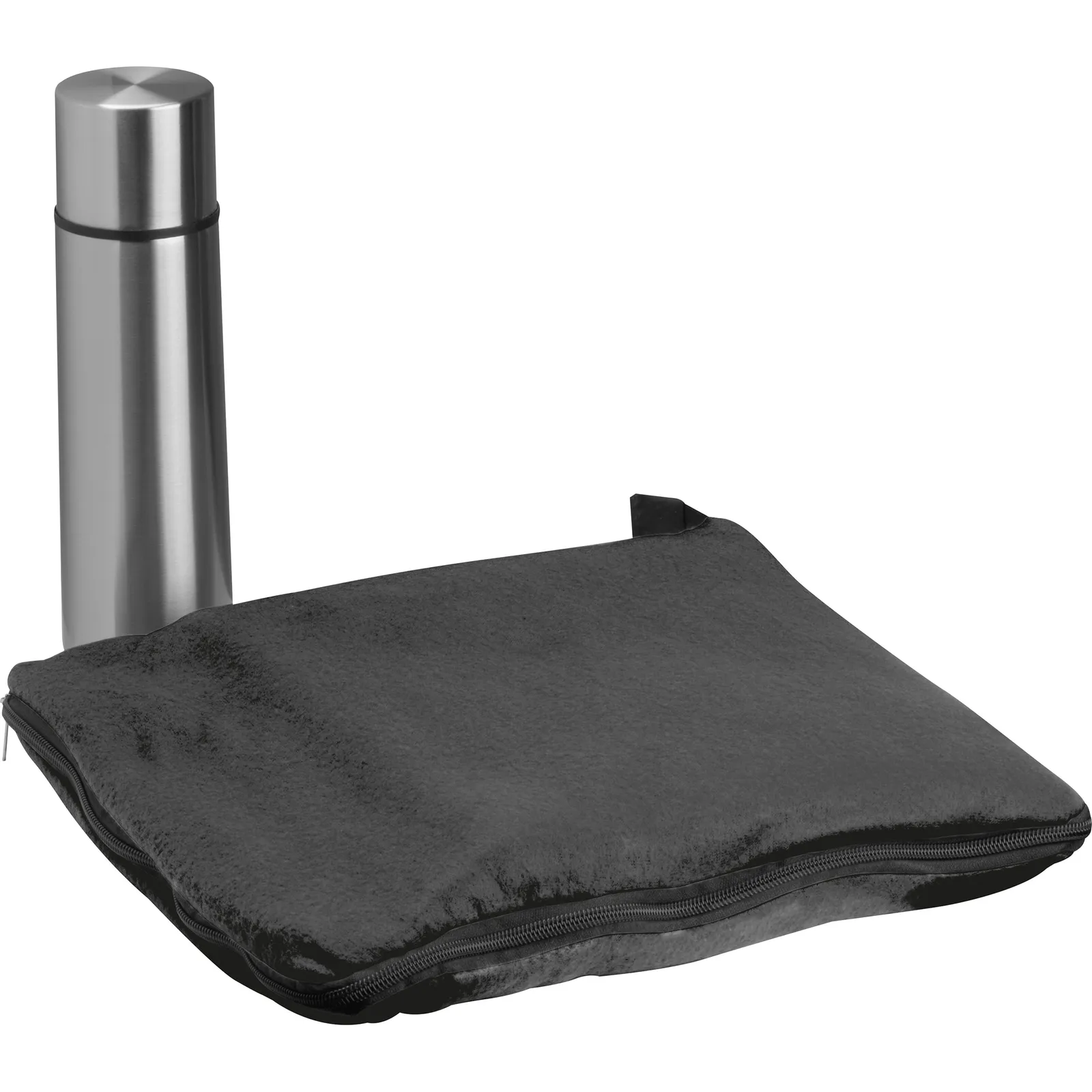 2in1-Set XL Fleecedecke + Thermoskanne Liverpool, schwarz – Bild 2