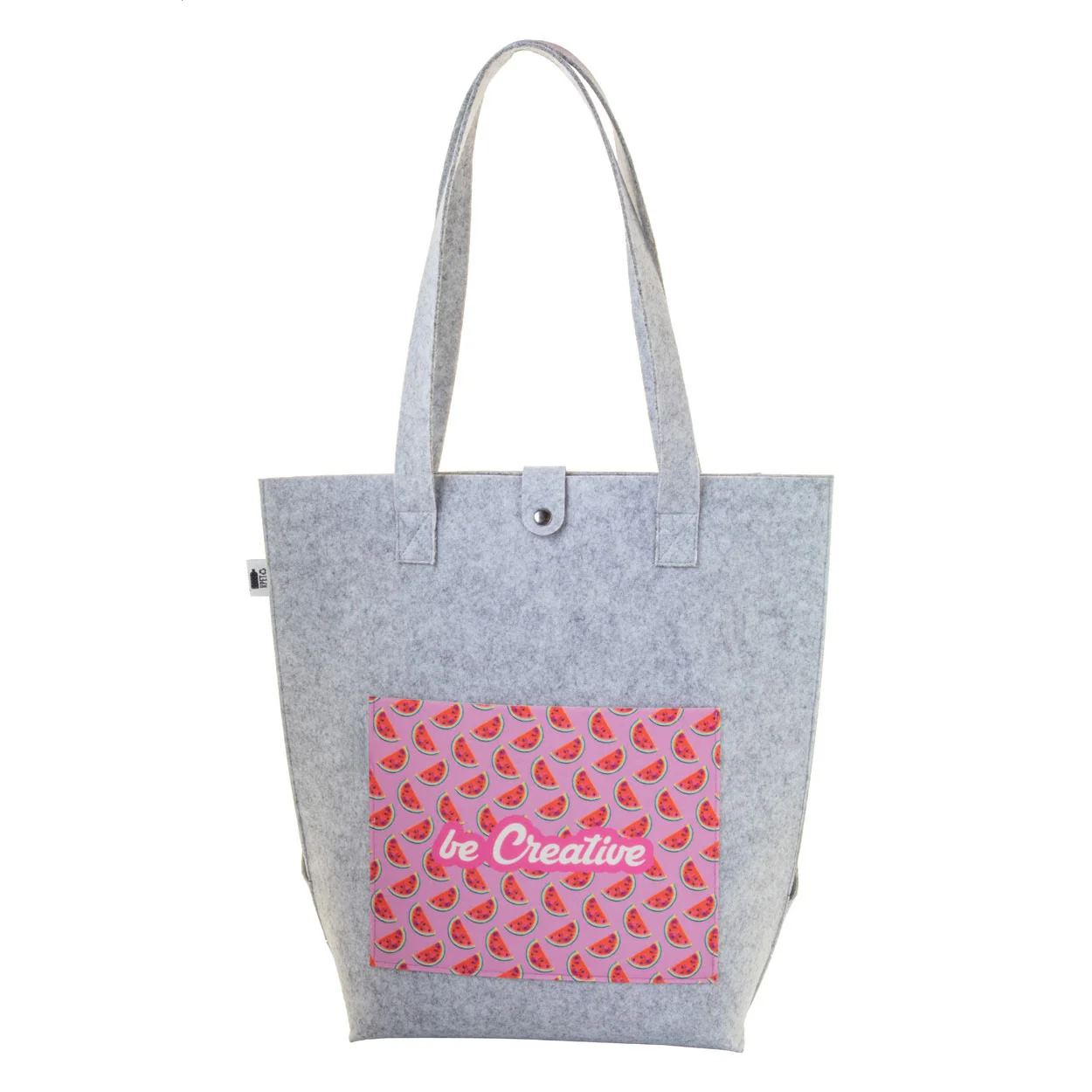 individuelle RPET Schultertasche CreaFelt Toteback, weiß, grau – Bild 8