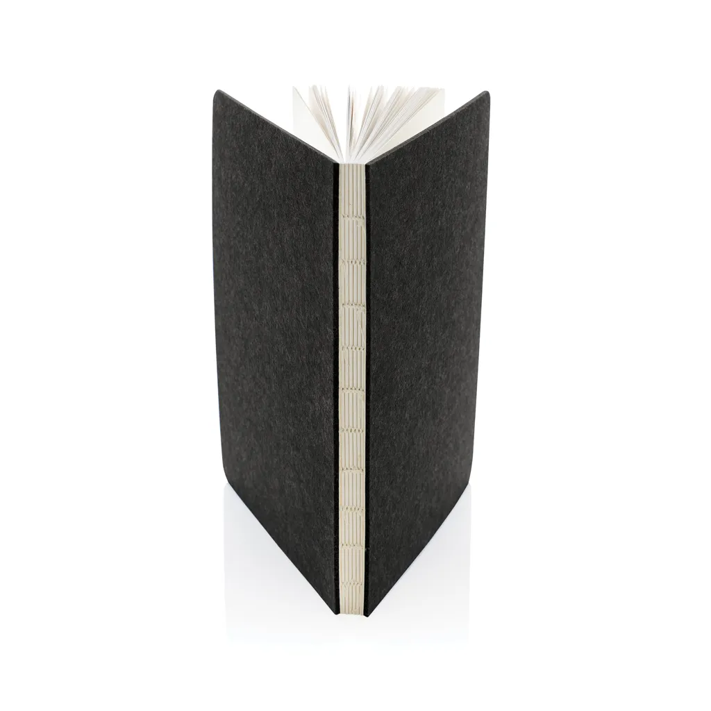 Phrase GRS-zertifiziertes A5-Notizbuch aus recyceltem Filz, schwarz – Bild 5