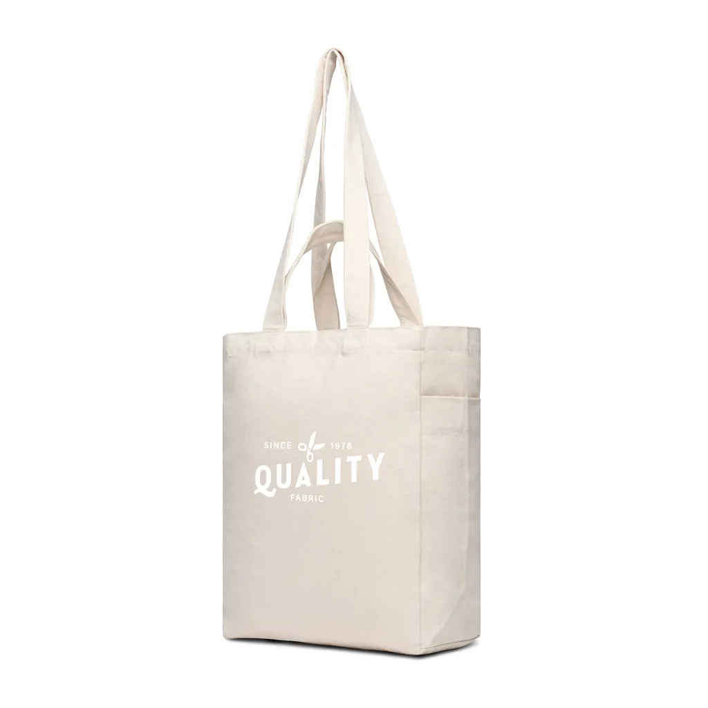 VINGA Hilo AWARE™ Tasche mit Reißverschluss aus rec. Canvas, off white – Bild 7