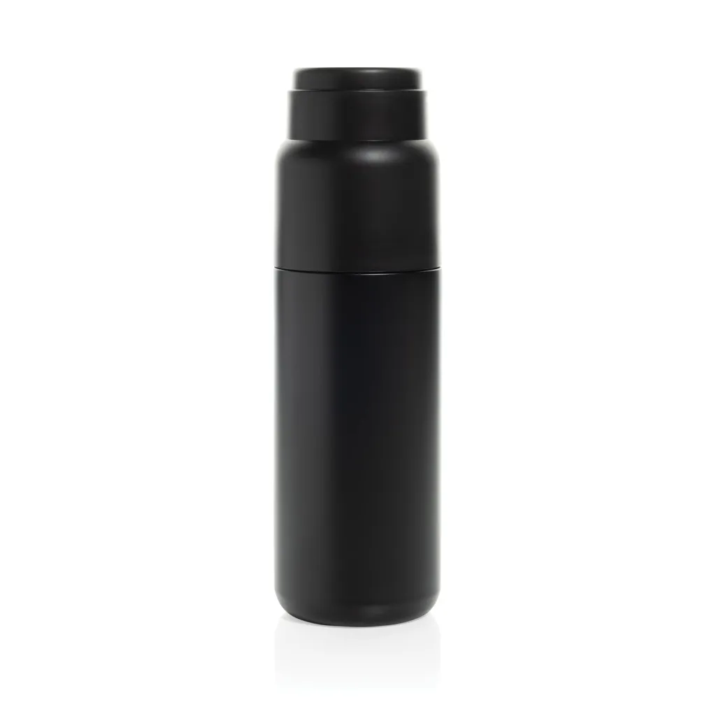 Thermocup RCS – recycelte Thermosflasche mit Becher, 500ml, schwarz – Bild 2