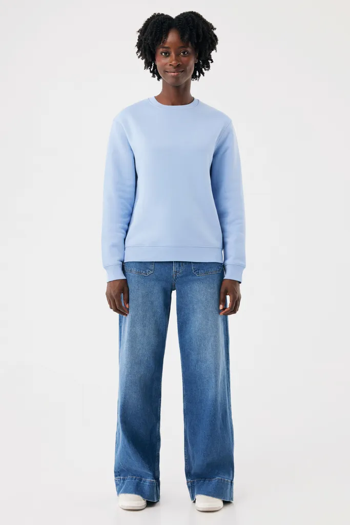 IQONIQ Torla Rundhals-Pullover aus recycelter Baumwolle, sky blue – Bild 6