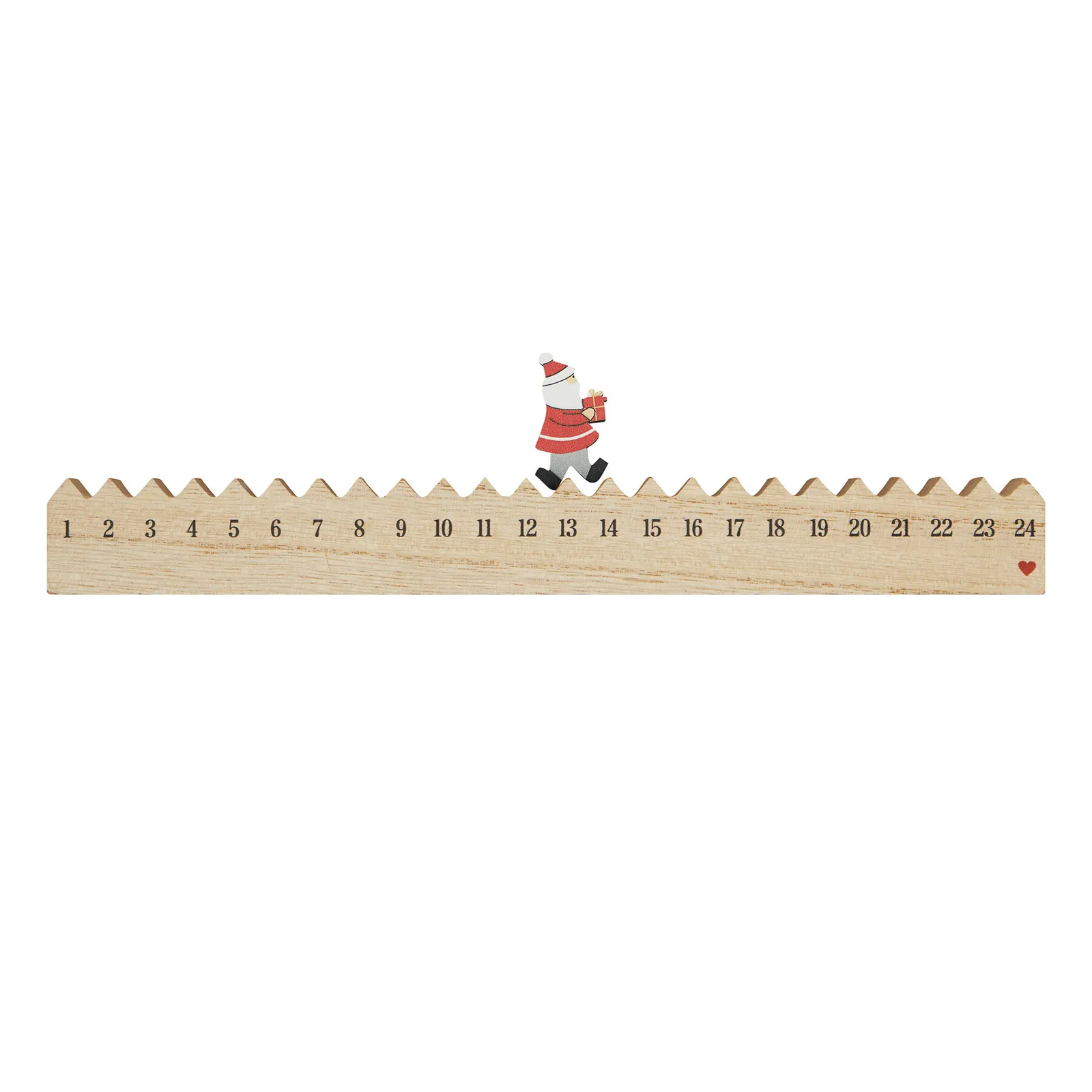 WALKING SANTA - Holz-Kalender braun, braun – Bild 2