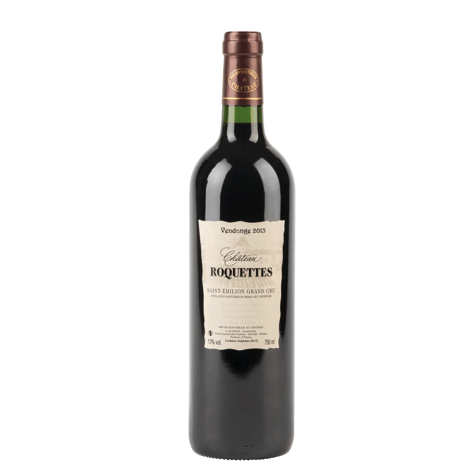CHÂTEAU ROQUETTES – SAINT-ÉMILION - Rotwein Jahrgang 2013