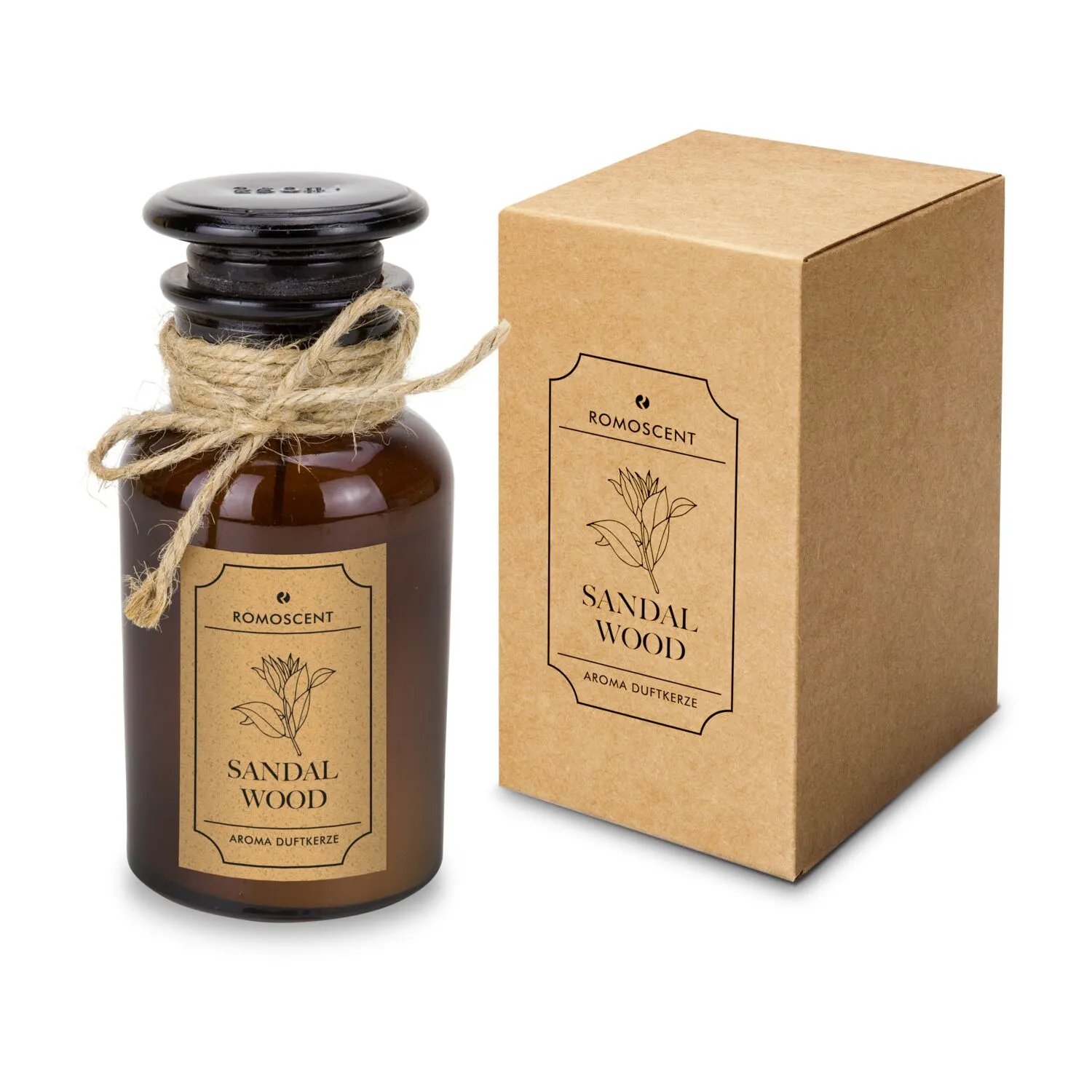ROMOSCENT® Aromakerze Apothekerflasche, braun – Bild 5