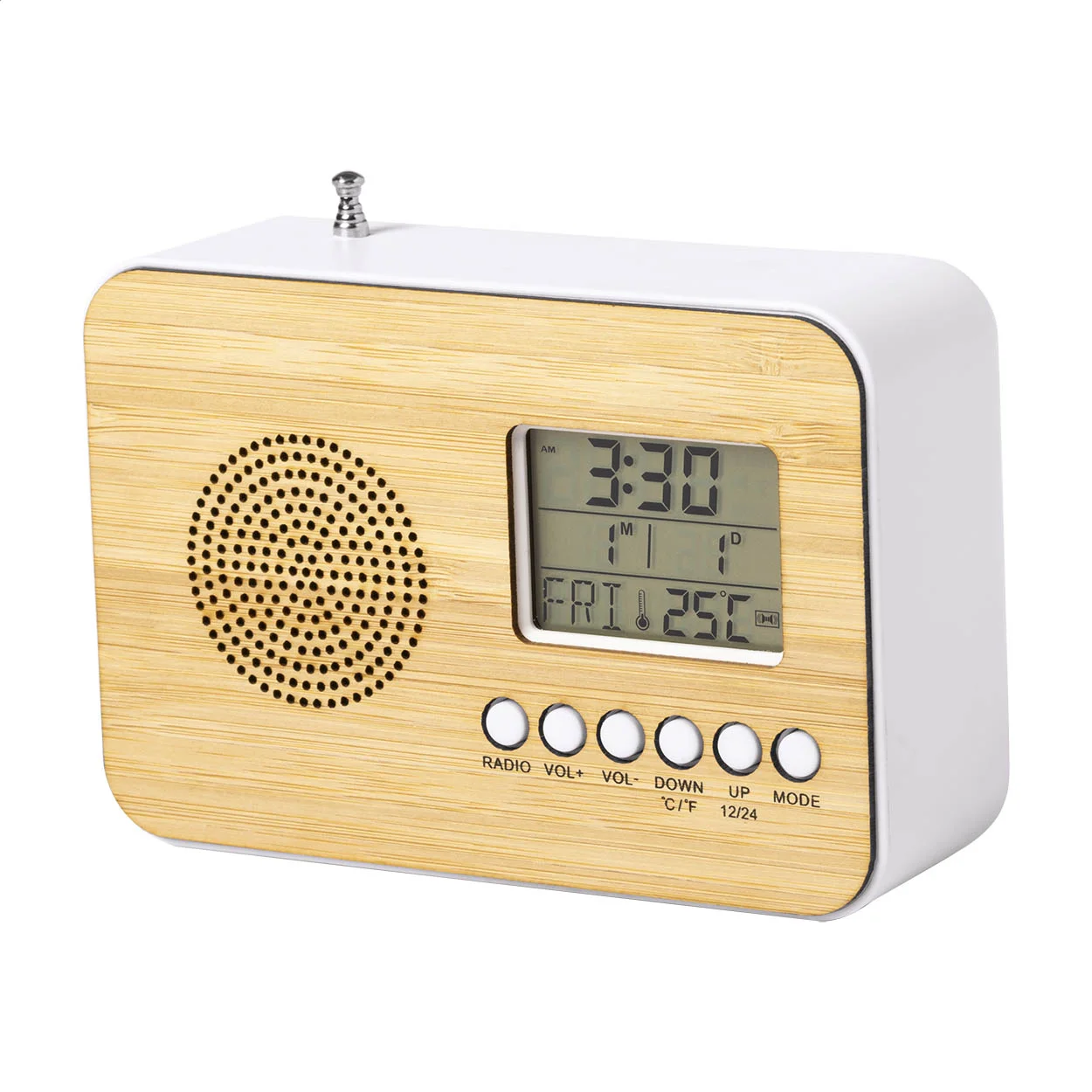Radio-Tischuhr Bordio, natur – Bild 2