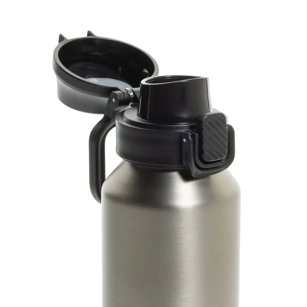 Via RCS Re-Steel Sportflasche mit Verschluss, 600ml, silber – Bild 3