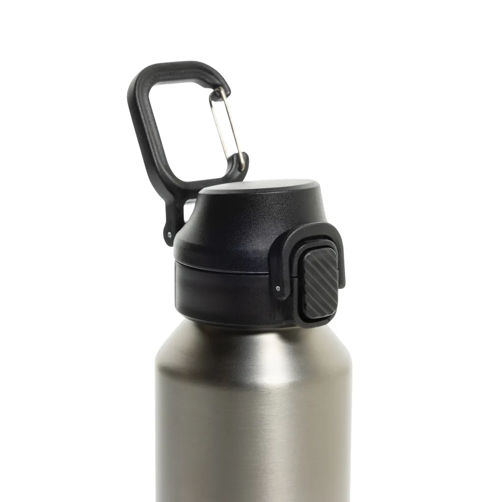 Via RCS Re-Steel Sportflasche mit Verschluss, 600ml, silber – Bild 2
