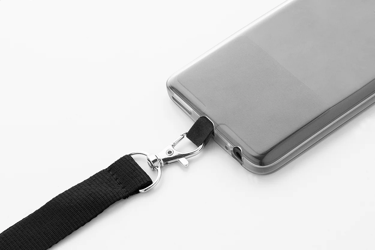 RPET-Handyhalter-Lanyard Revent Call, schwarz – Bild 4