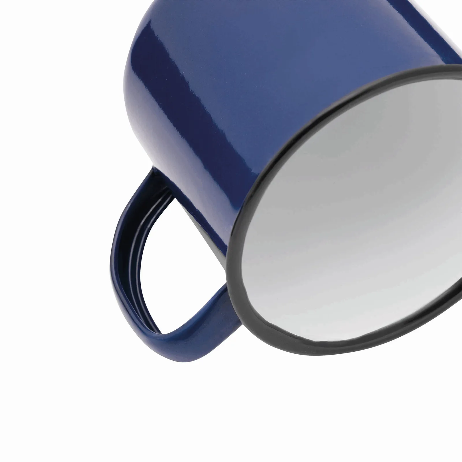 RETRO CUP - Emaille Becher, blau, weiß – Bild 7
