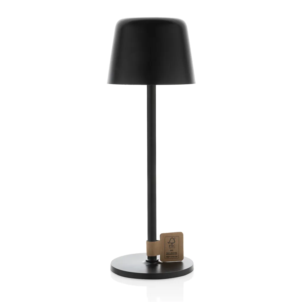 Zenic USB Tischleuchte aus RCS recyceltem Kunststoff, schwarz – Bild 2
