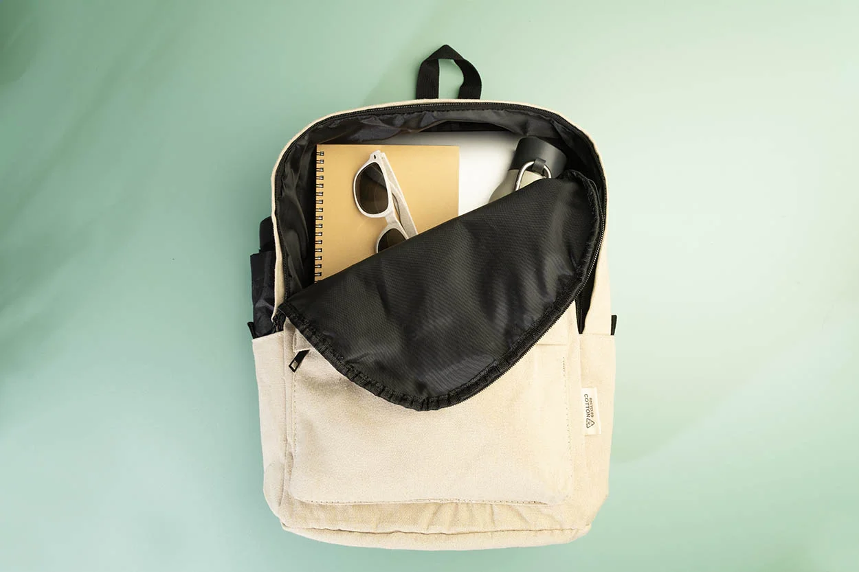 Rucksack Recabak aus recyceltem Canvas, natur – Bild 7