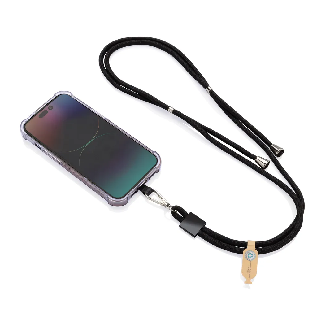 CarryLoop verstellbares Handyband aus RCS rec. PET, schwarz – Bild 4