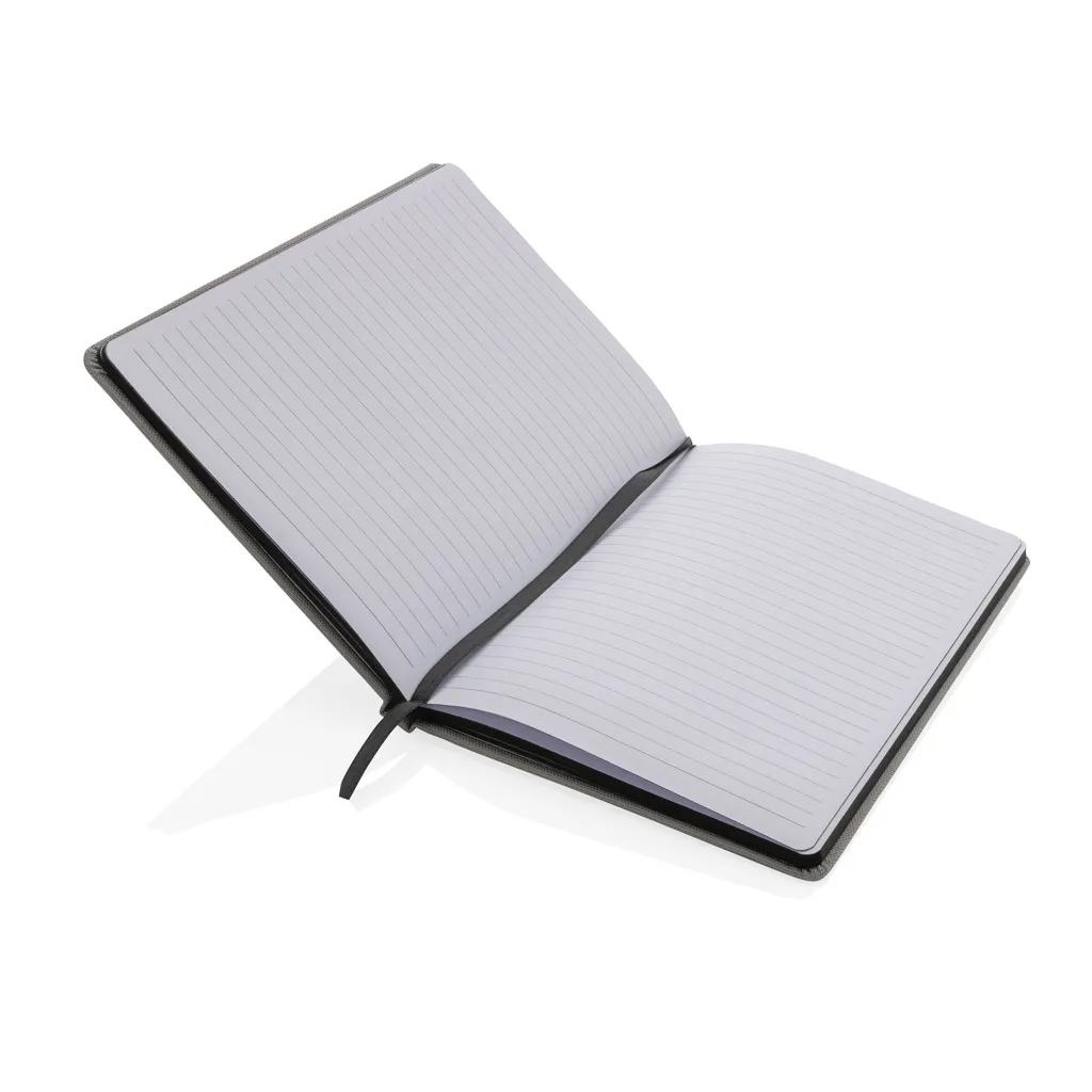 GRS-zertifiziertes rPET-A5-Notizbuch, grau – Bild 3