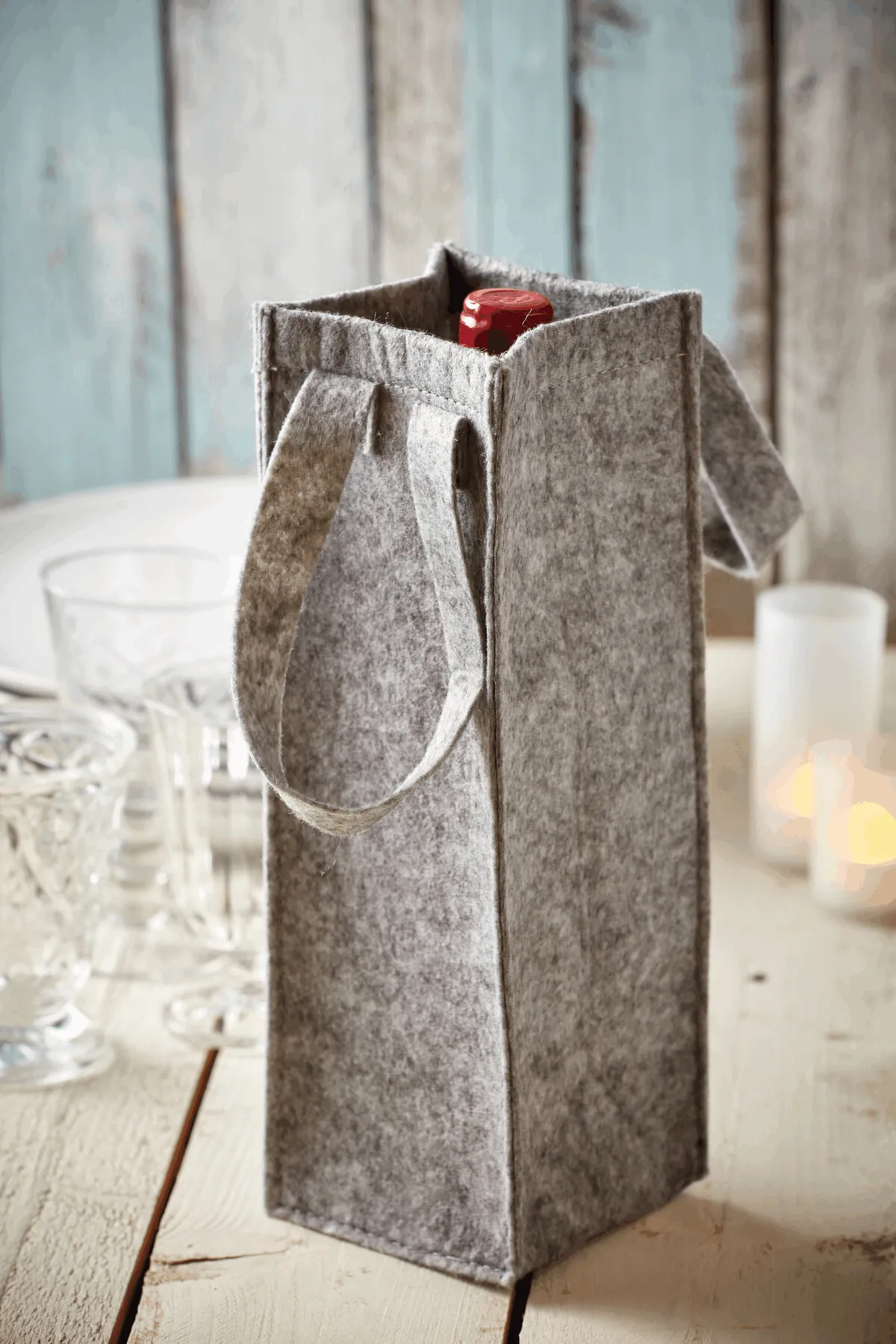 CABERNET - Filz-Flaschentasche, grau – Bild 8