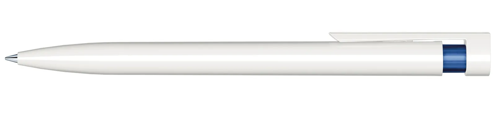 Liberty Polished Basic Druckkugelschreiber, Weiß - Blau 2757 – Bild 4