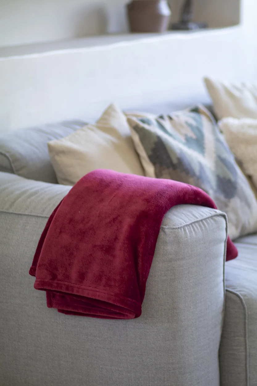 Flannel-Decke Espoo, burgund – Bild 3