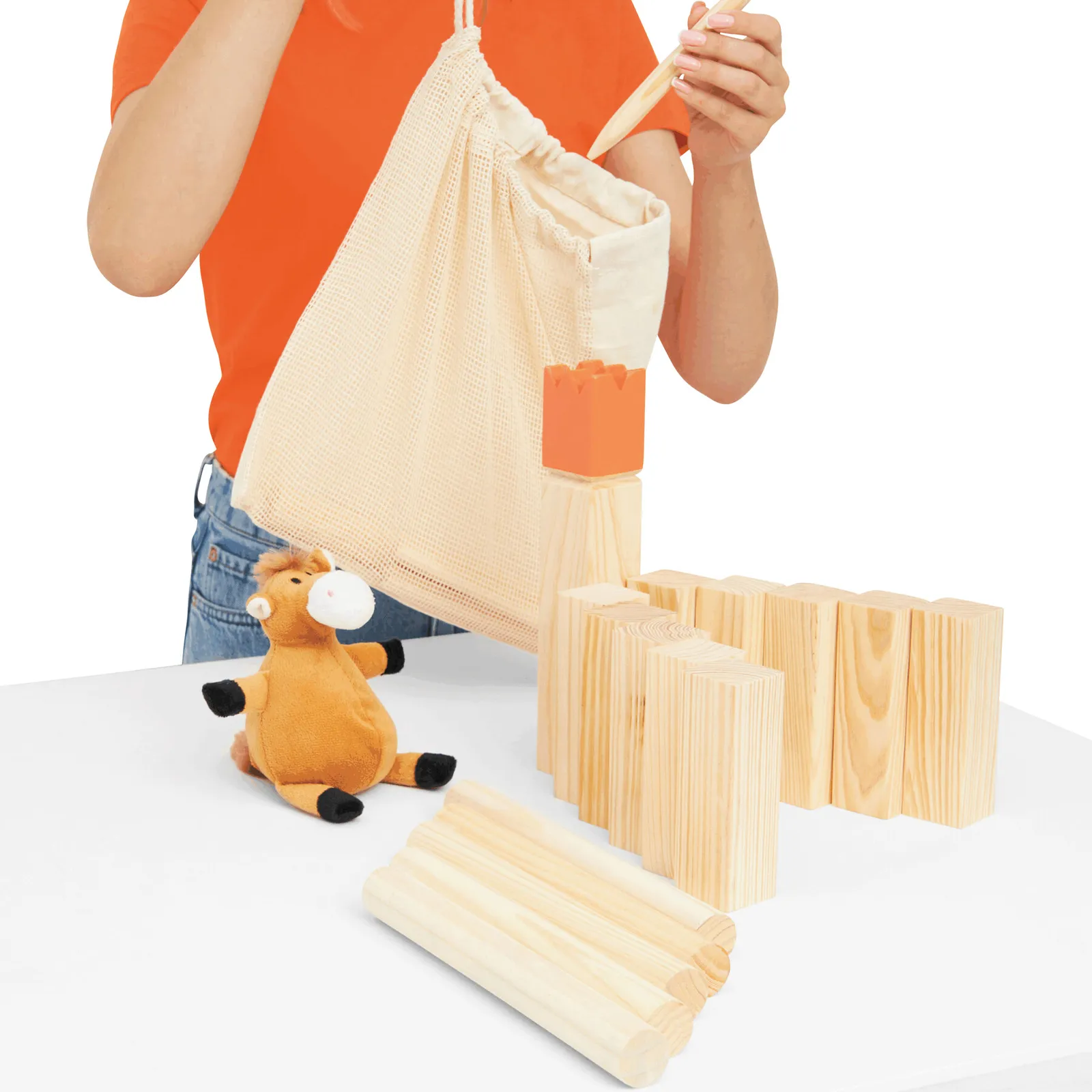 KUBB - Wikinger Wurfspiel braun, braun – Bild 7