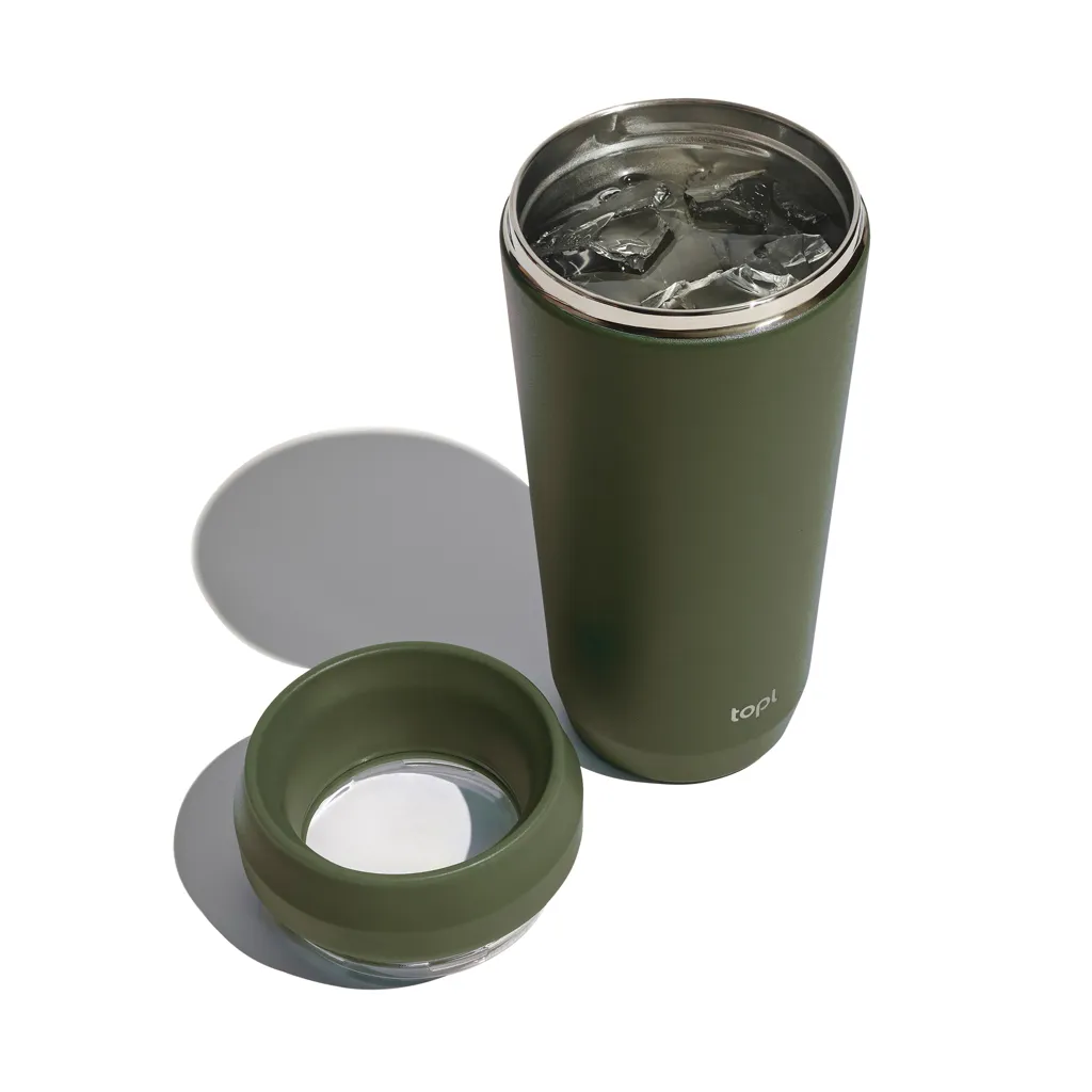 Topl-Trinkbecher aus rec. Stahl mit 360-Grad-Deckel 354ml, grün – Bild 2