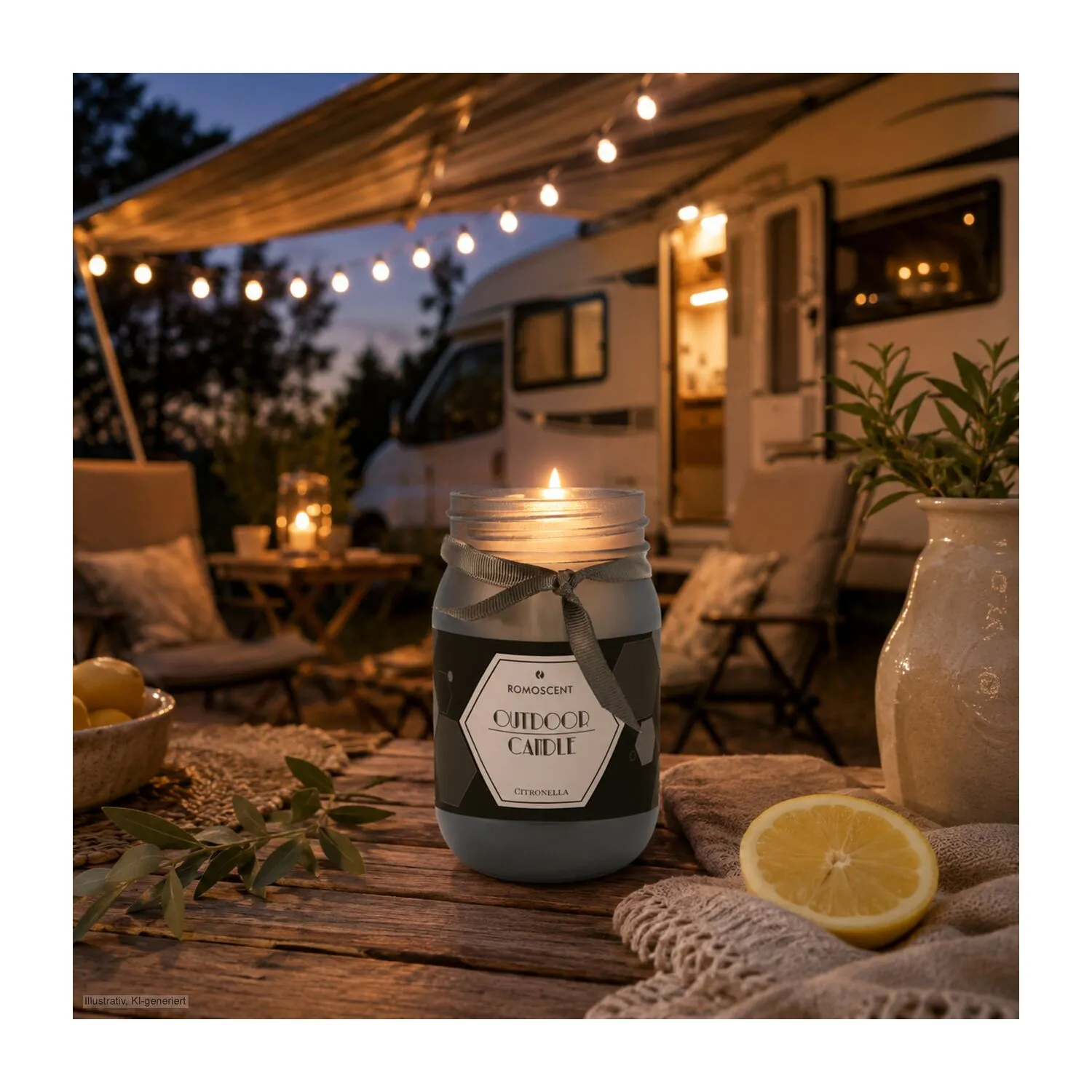 ROMOSCENT® Aromakerze Outdoor, anthrazit – Bild 7