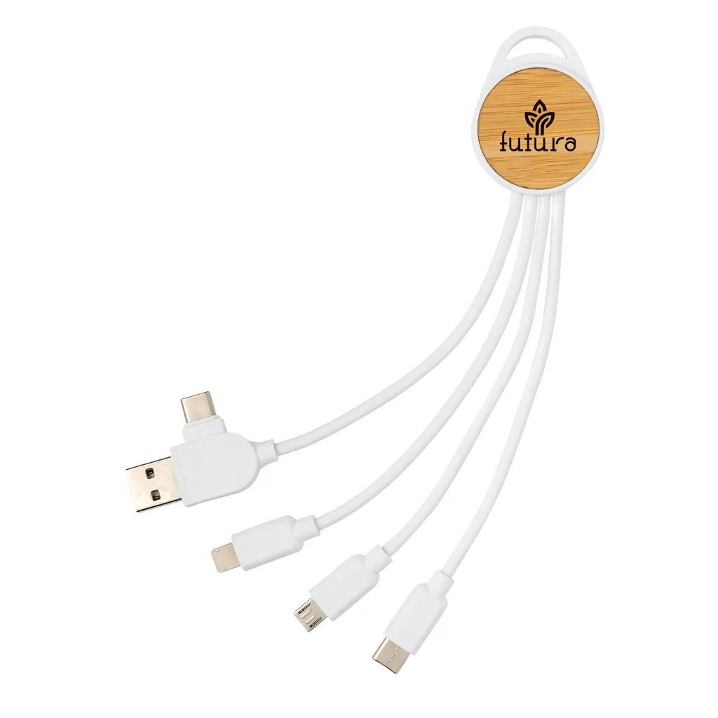 rundes Ontario 6-in-1 Kabel aus RCS recyceltem Kunststoff, weiß – Bild 6