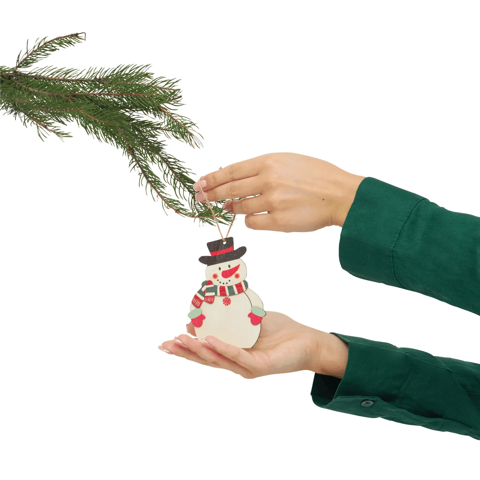 WOODEN CLAUS - Geschenk- / Baumanhänger, WOODEN SNOWI – Bild 4