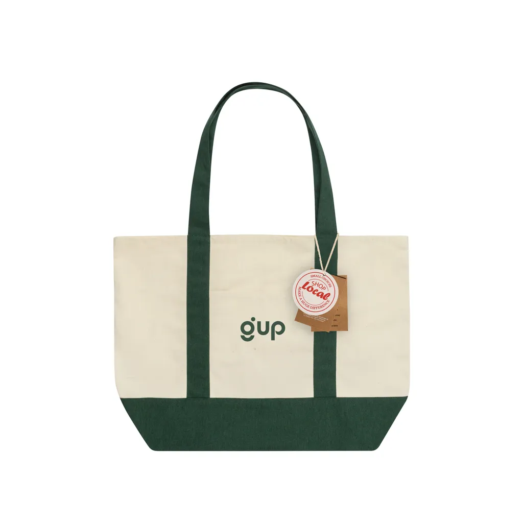 SHOP LOCAL AWARE™ Tasche aus recycelter Baumwolle, 350g/m², grün – Bild 3
