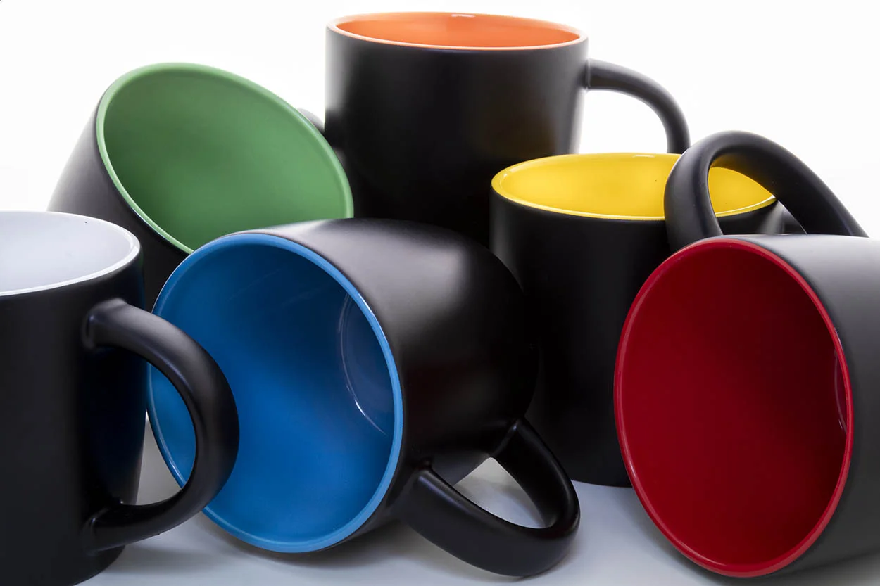 Tasse Sculptus, orange, schwarz – Bild 2