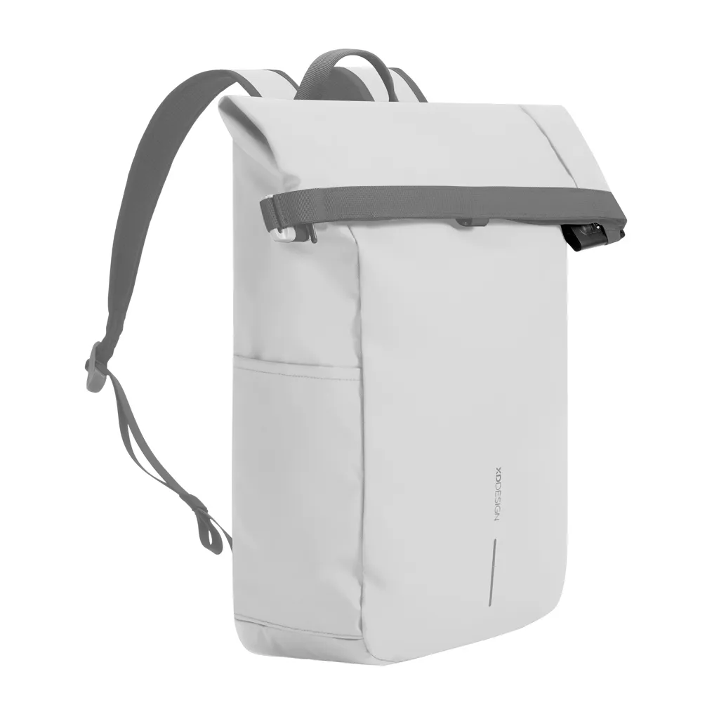 Urban wasserabweisender Anti-Diebstahl Rucksack, off white – Bild 5