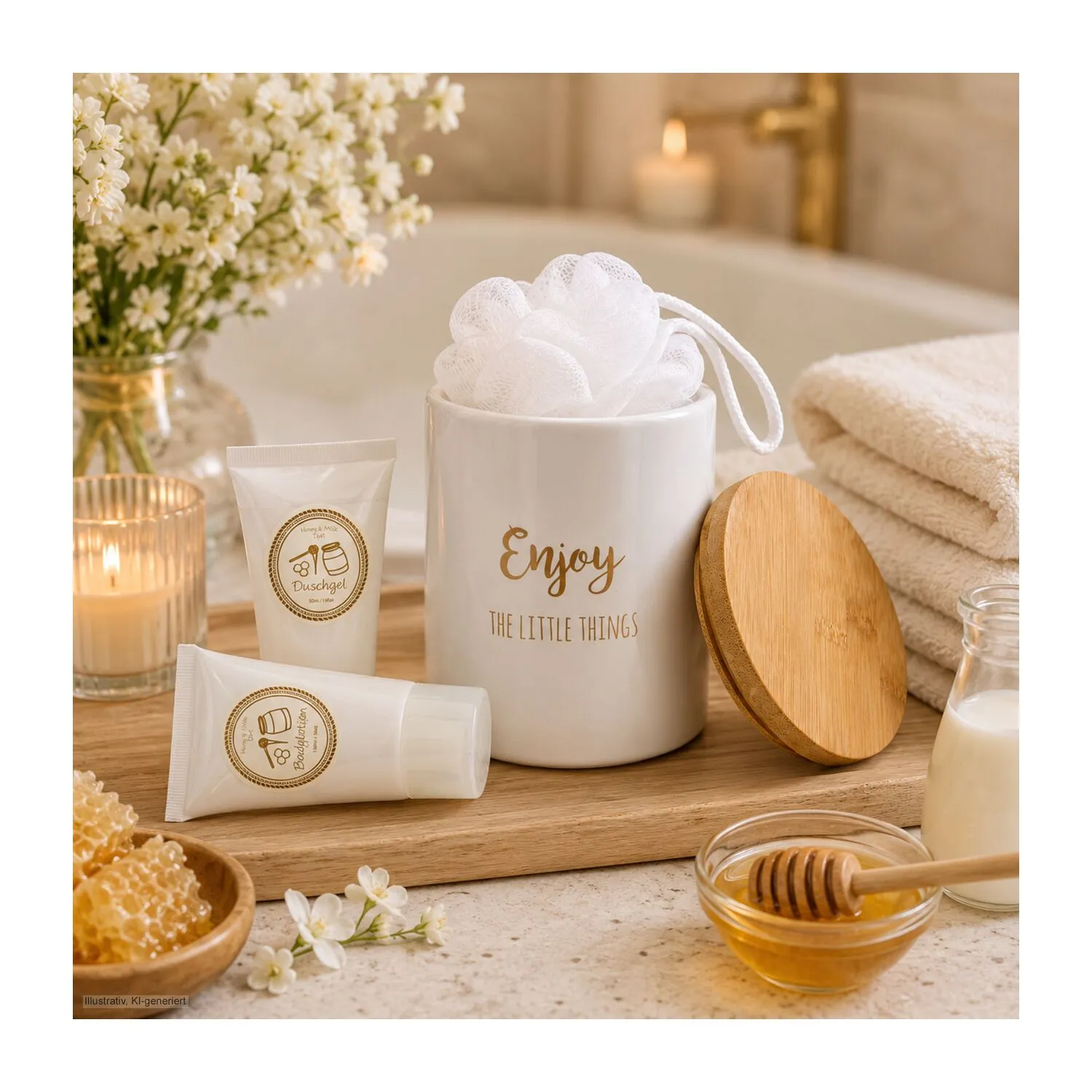 Wellness-Geschenkset: Enjoy, weiß – Bild 6