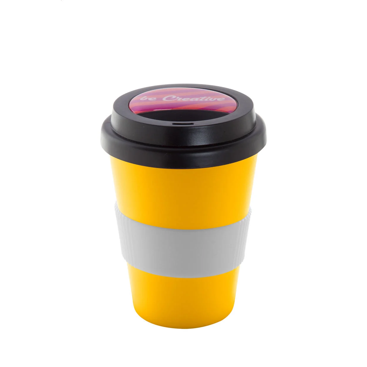 Individualisierbarer Thermobecher CreaCup Mini, gelb – Bild 3