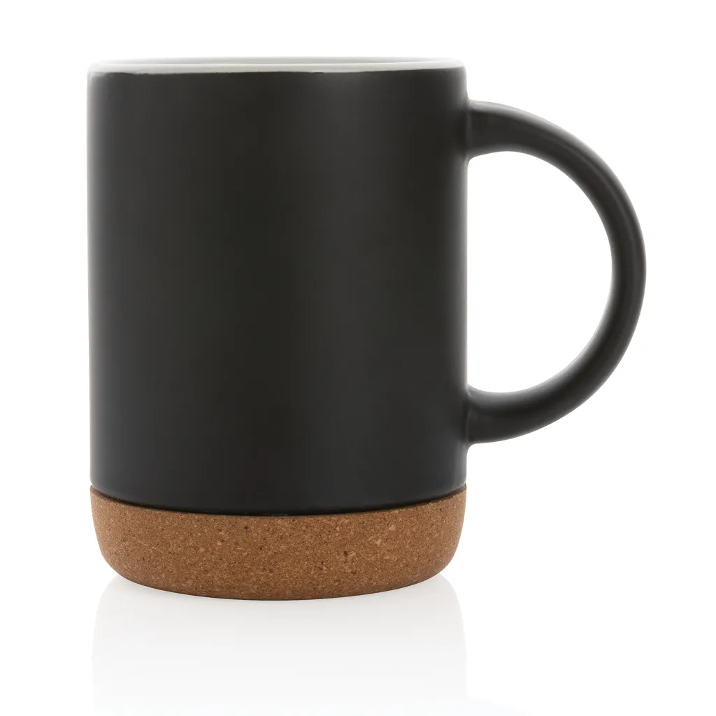 Keramikbecher mit Korkboden, 280ml, schwarz – Bild 2