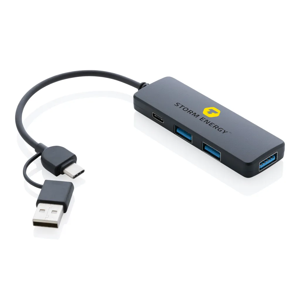 RCS recycelter USB-Hub mit Dual-Input, schwarz – Bild 3