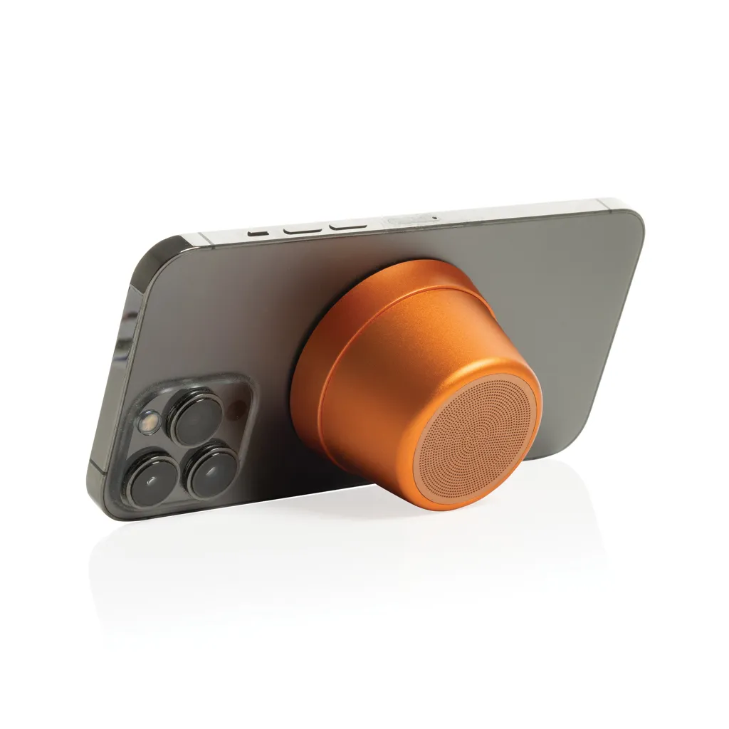 Nivio magnetischer 5W-Speaker aus RCS recyceltem Aluminium, orange – Bild 2