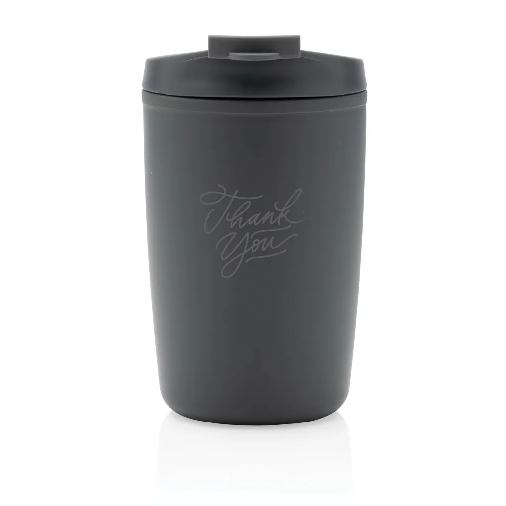 GRS recycelter PP-Becher mit Flip-Deckel, grau – Bild 7