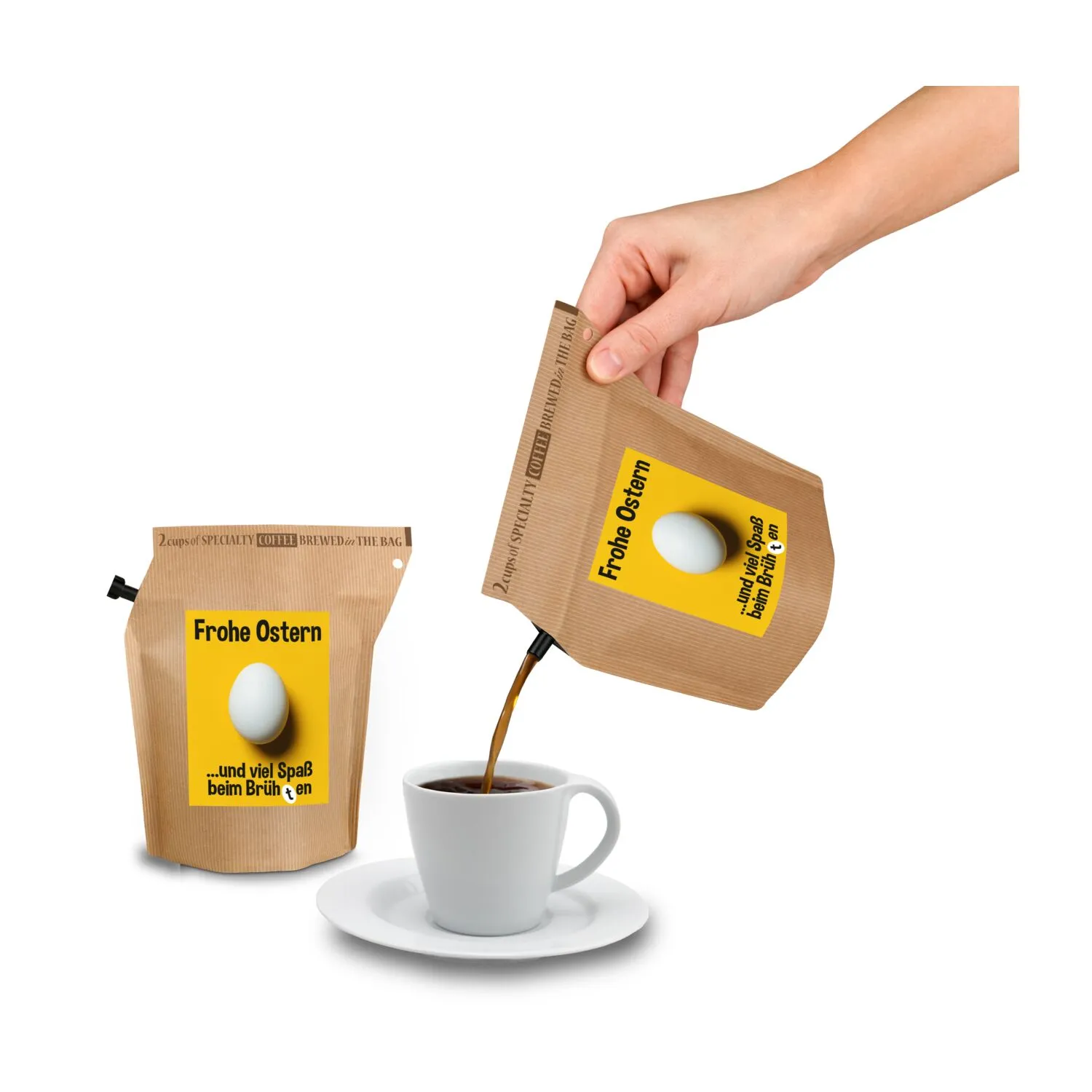 Geschenkartikel / Präsentartikel: Oster-Kaffee, braun – Bild 4