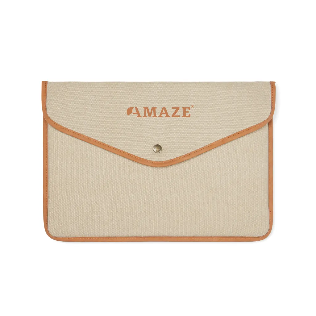 VINGA Bosler 16" Laptop-Tasche aus GRS recyceltem Canvas, beige – Bild 4