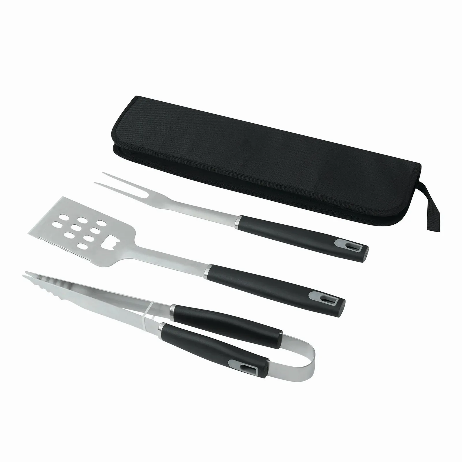PRETTY BBQ - Edelstahl-Grillbesteck schwarz, silber