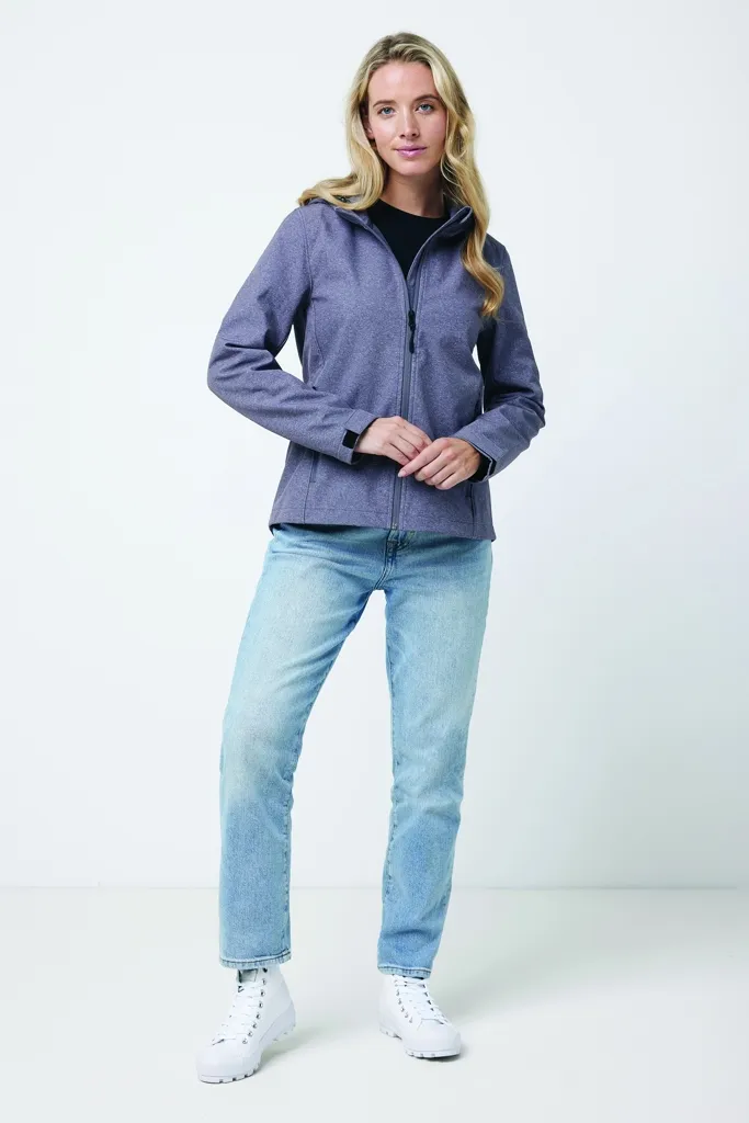 IQONIQ Makalu Damen Softshelljacke aus recyceltem Polyester, vulcano heather grey – Bild 4