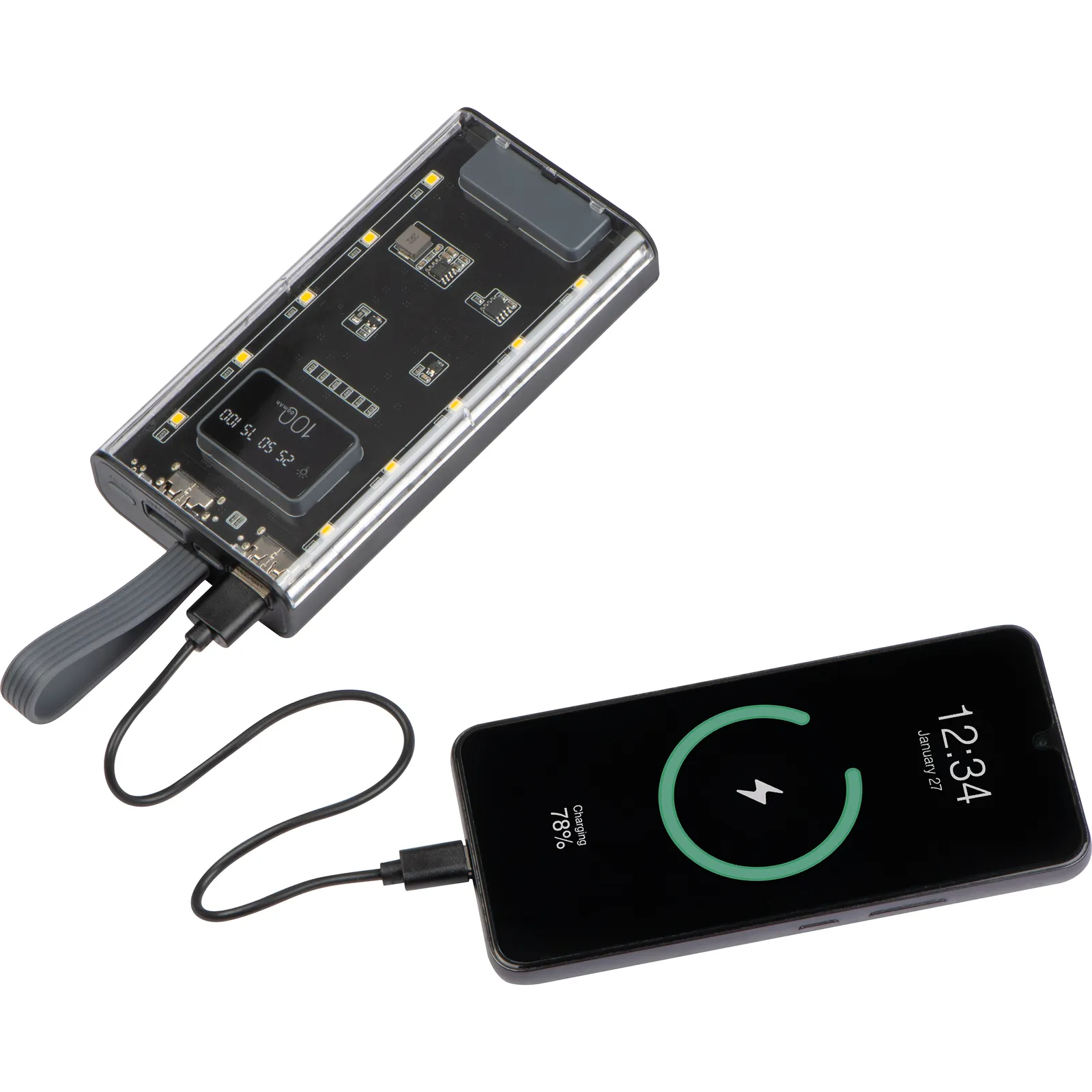 Powerbank, 10.000 mAh, Darwin, transparent – Bild 2