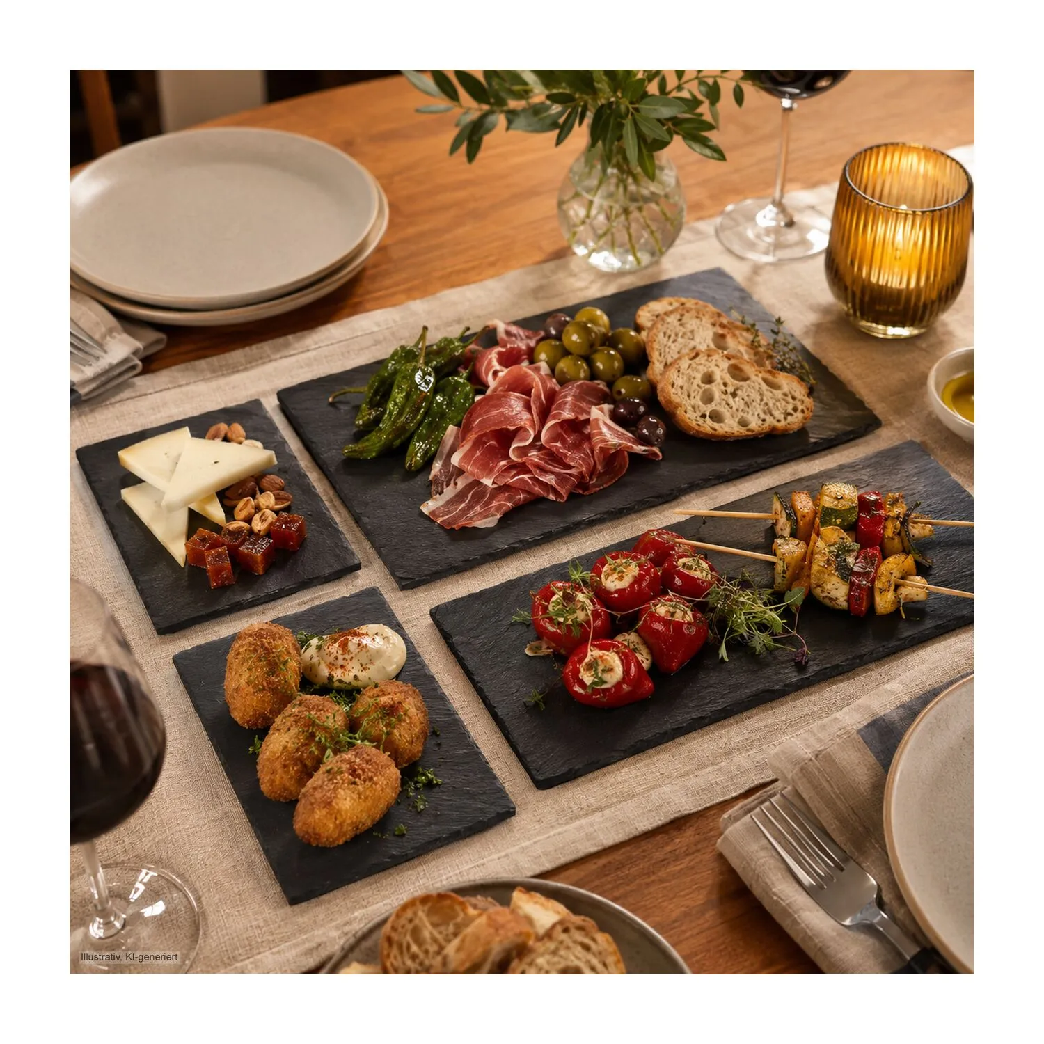 ROMINOX® Schieferplatten-Set // Tapas Ardesia, schwarz – Bild 9