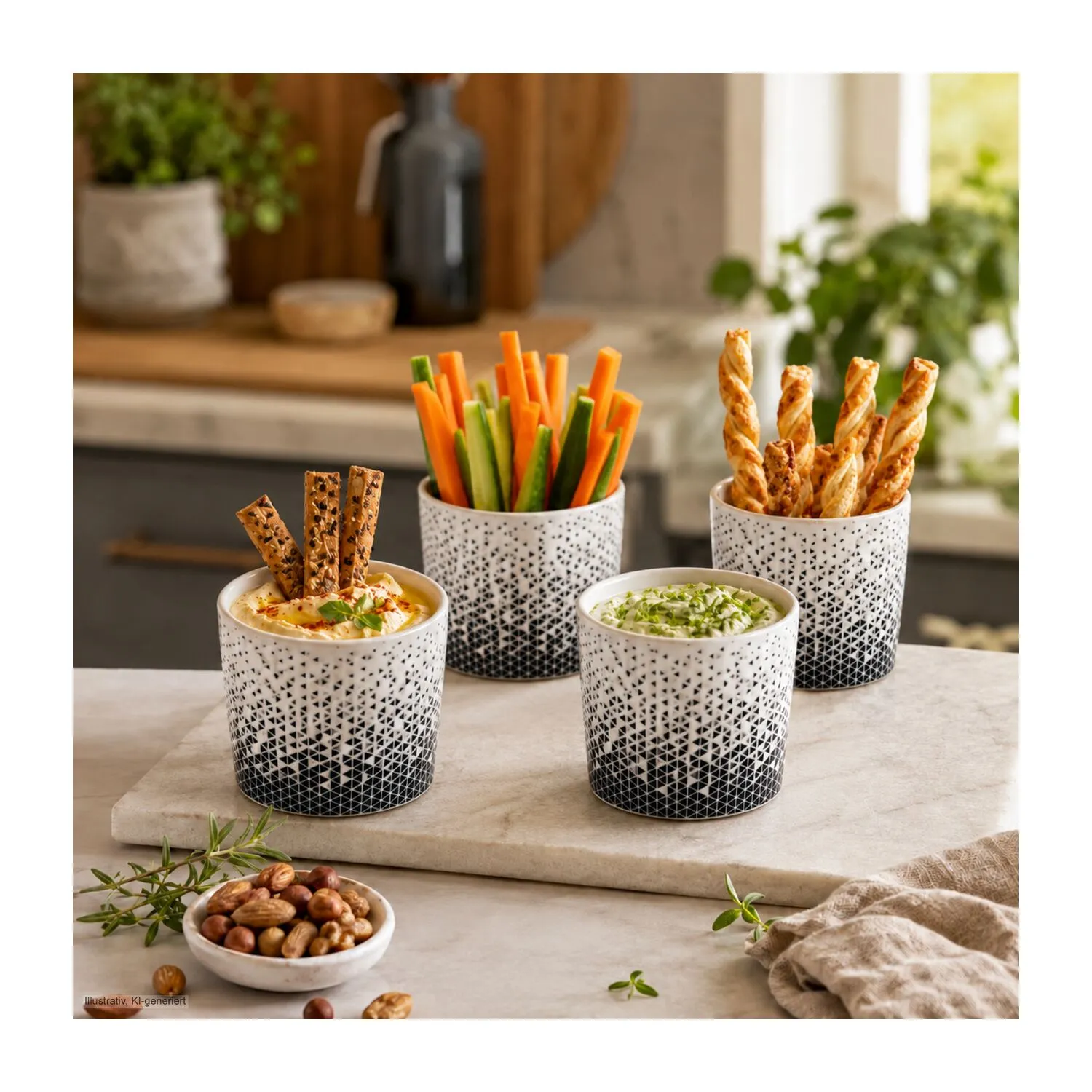 ROMINOX® 4er-Set Mini Snackbecher // Aperitivo, weiß – Bild 5