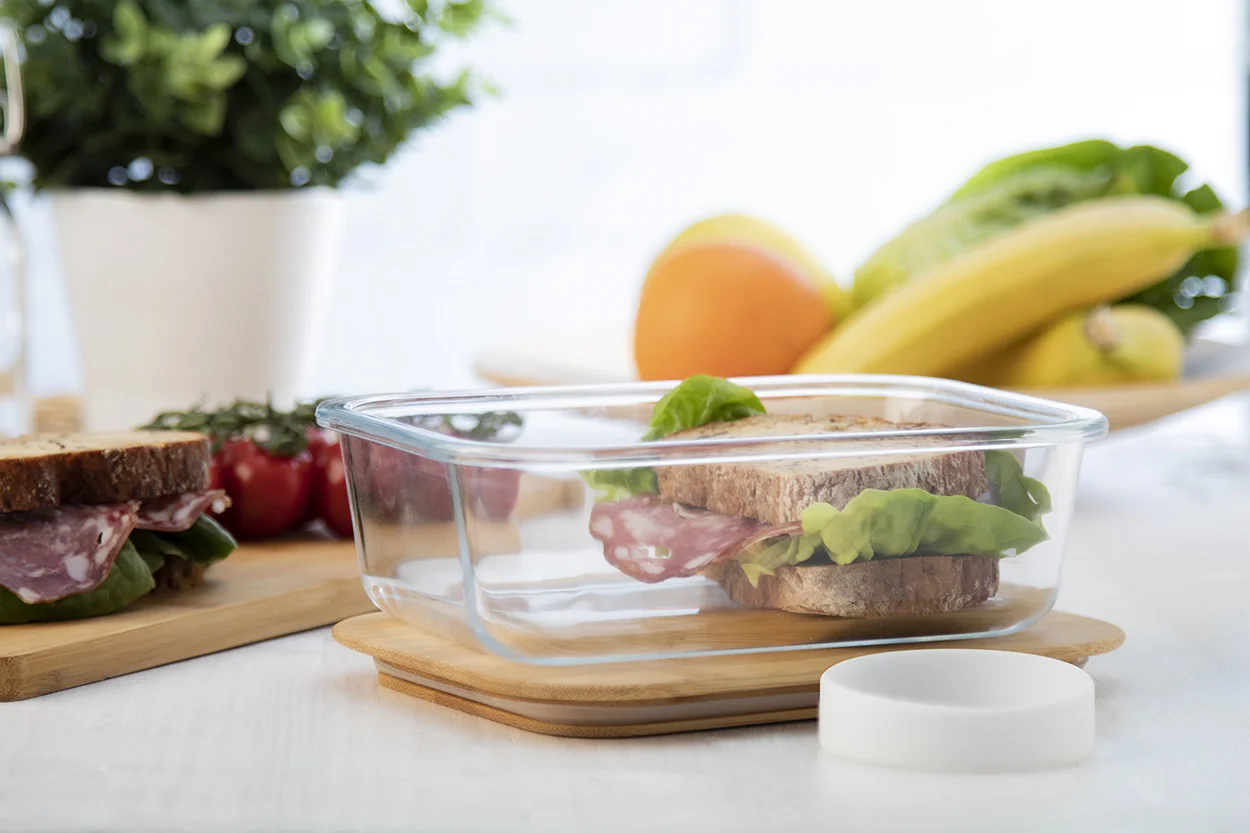 Glas-Lunchbox Vittata, transparent, natur – Bild 3