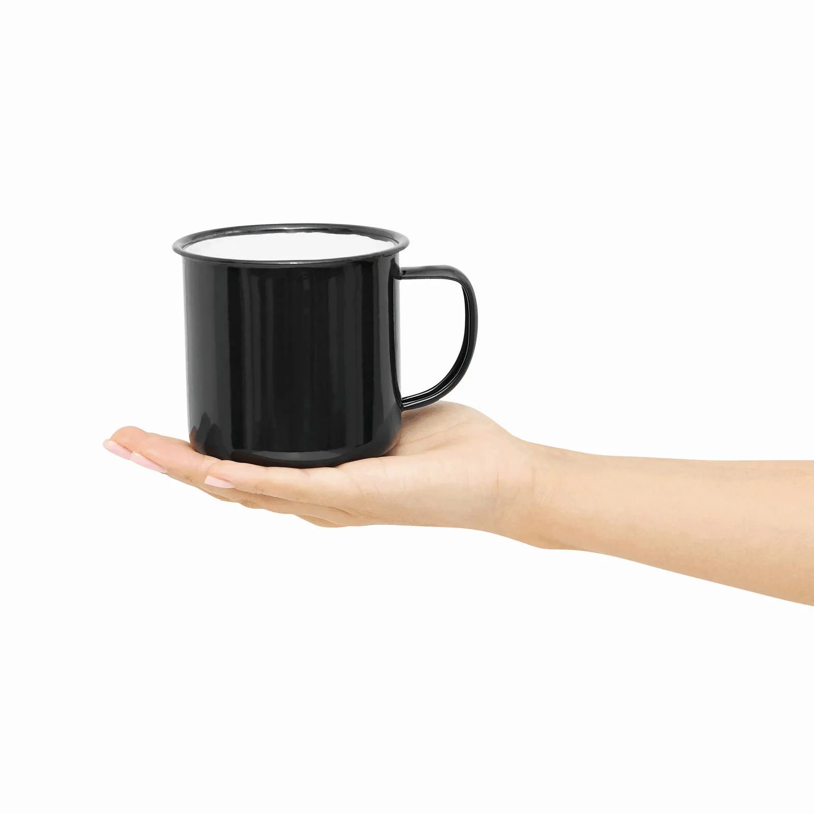 RETRO CUP - Emaille Becher, schwarz, weiß – Bild 9