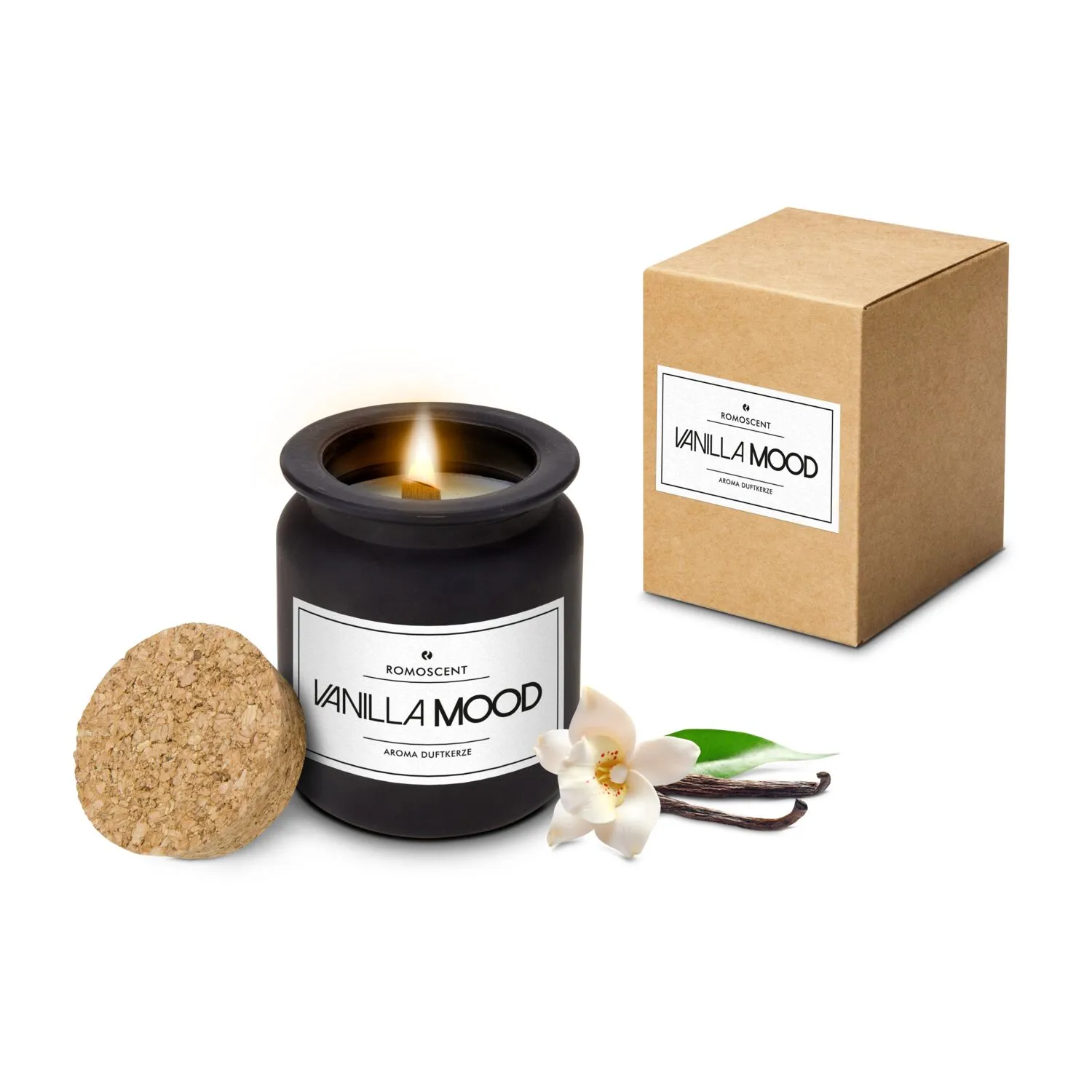 ROMOSCENT® Aromakerze Vanilla Mood, schwarz – Bild 3